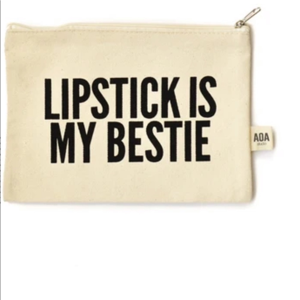 AOA STUDIO “Lipstick Is My Bestie” Zippered Pouch